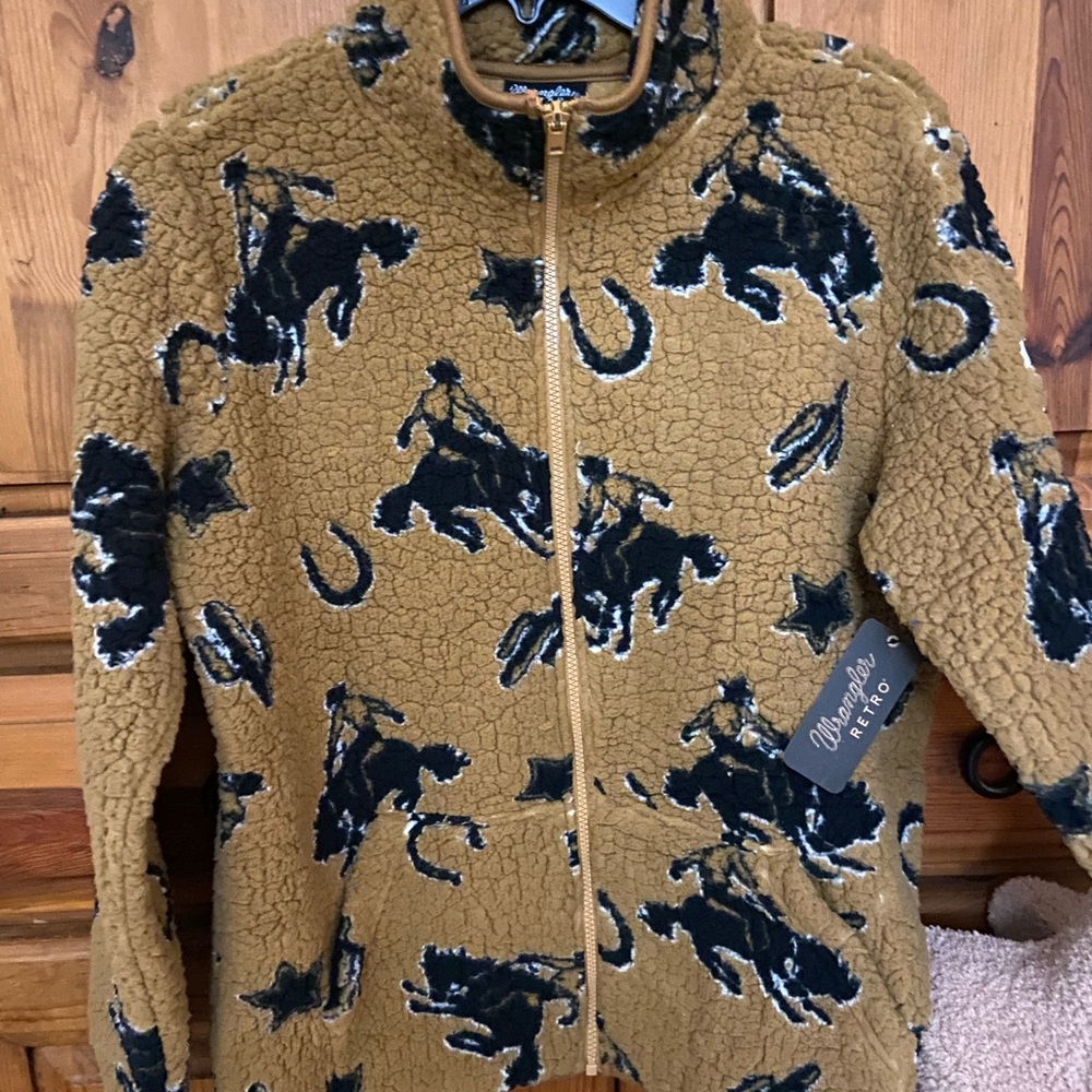 Women’s WRANGLER RETRO Zip Front Sherpa RODEO Jacket NWT